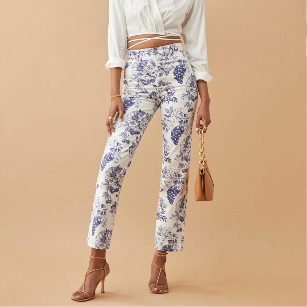 Cynthia Toile High Rise Straight Jeans / Reformation